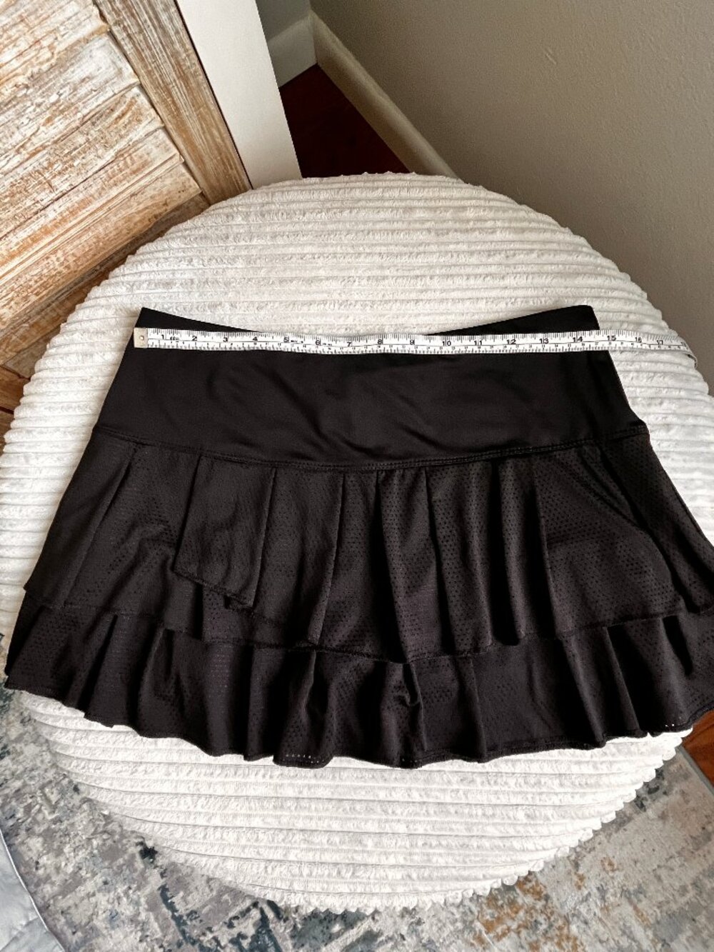 Lucky in Love Black Textured Pleated Skort - Picture 3 of 7